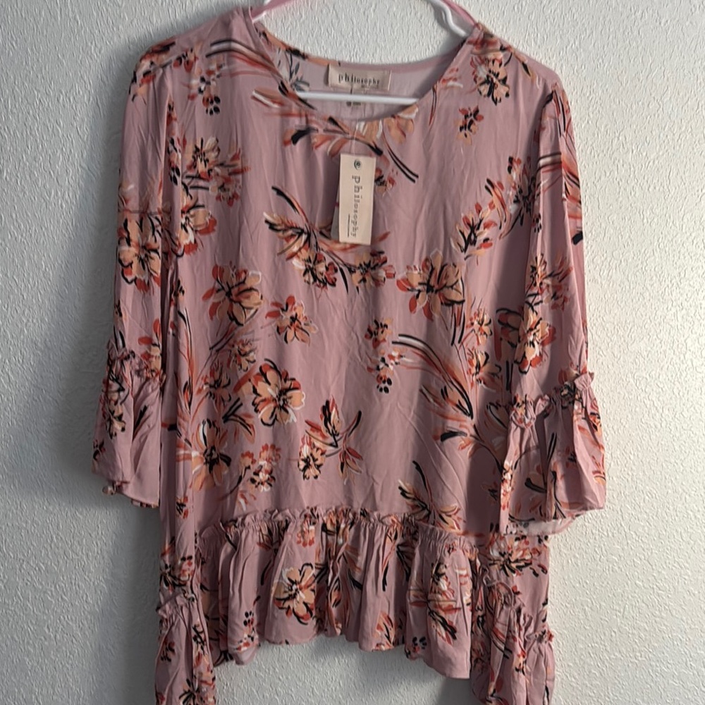 Philosophy Pink Floral Blouse